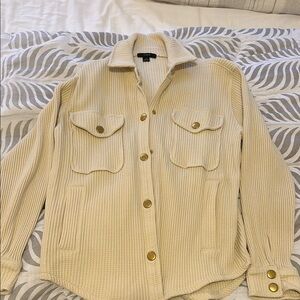 J. Crew Cream Waffle Knit Button-Down